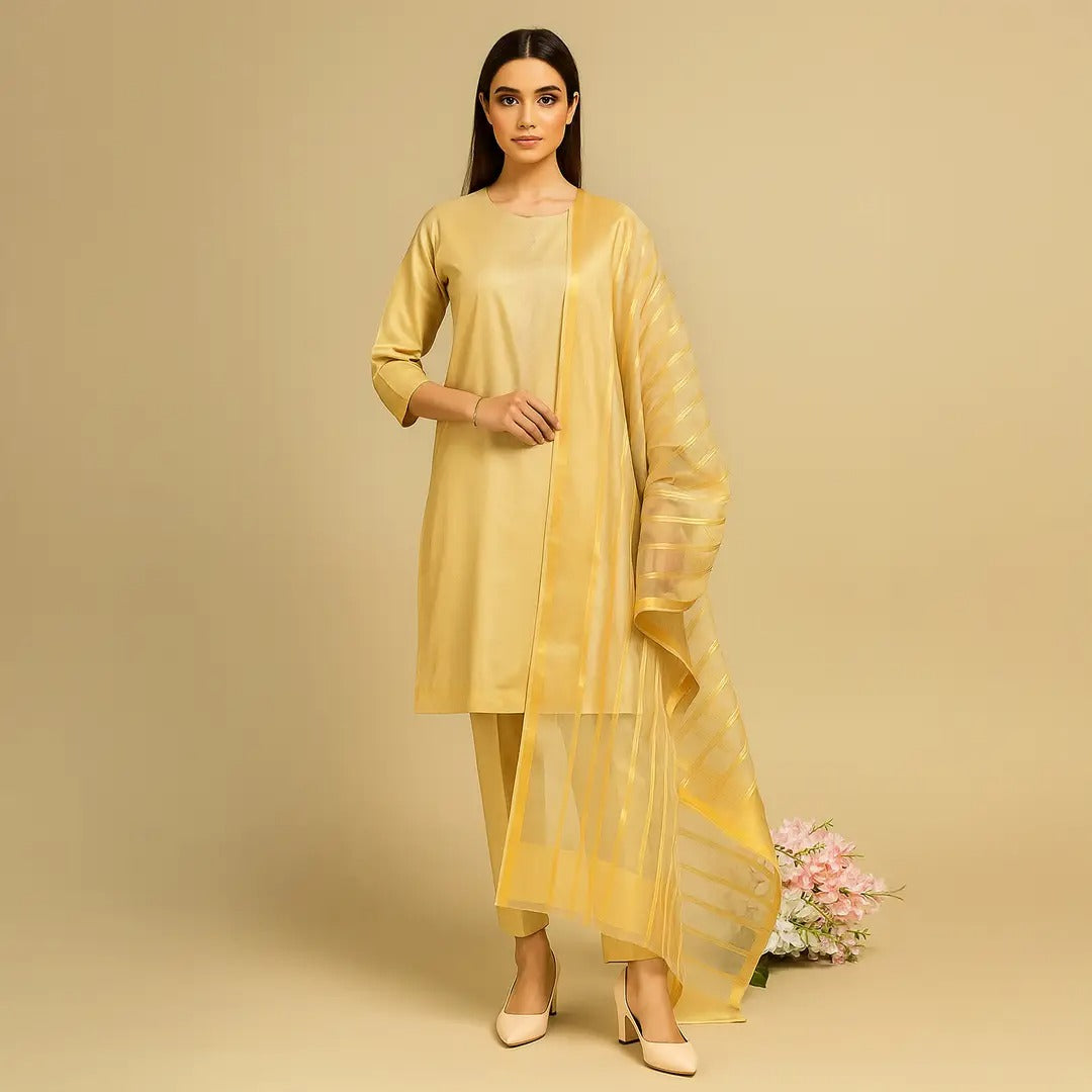 Premium Katan Silk 3 Piece Suit