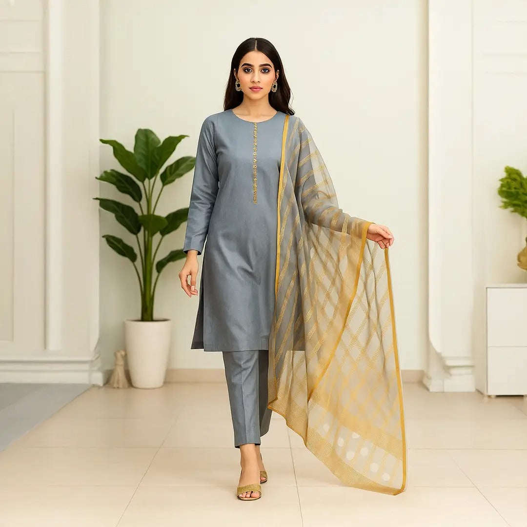Premium Katan Silk 3 Piece Suit