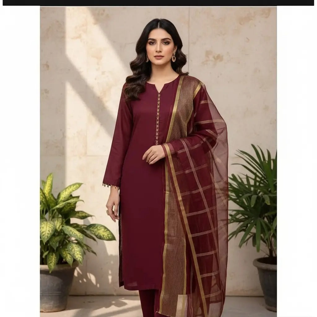 Premium Katan Silk 3 Piece Suit