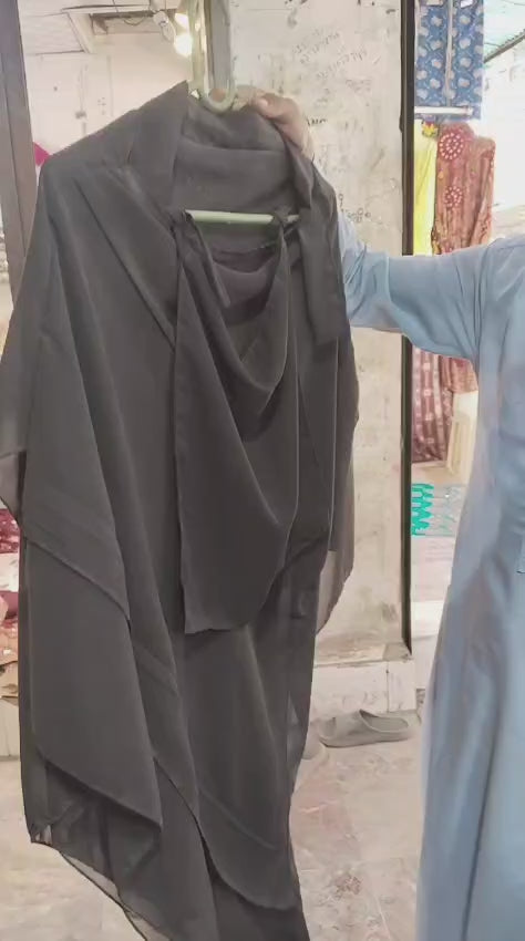 3 Layer Khimar Hijab Set